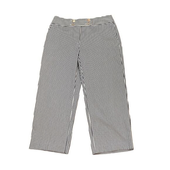 Chico’s Navy And White Stripe Crop Pants, Chico’s Size 1, Size 8 - Picture 1 of 8
